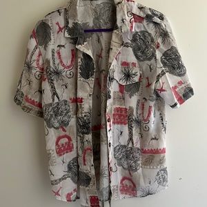 Lightweight jungle print camp shirt